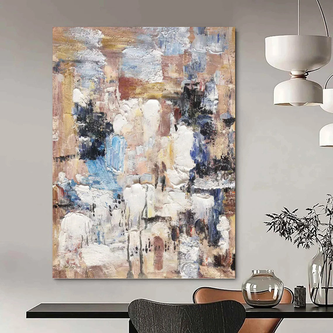 “Neutral - Toned Textured Abstract” - Abstract Expressionist Painting On Canvas PT1303