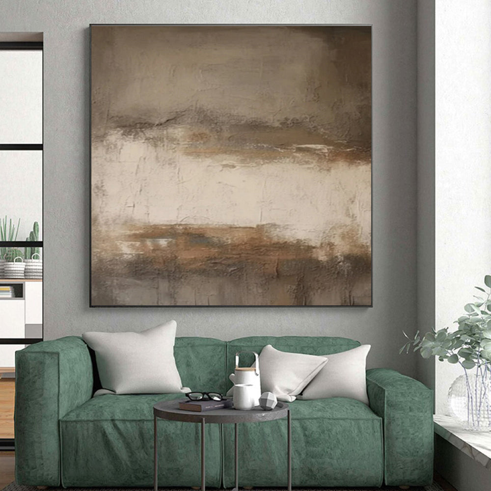 “Worn Neutral Layers” - Neutral Tones Abstract Minimalist Painting On Canvas PS0712