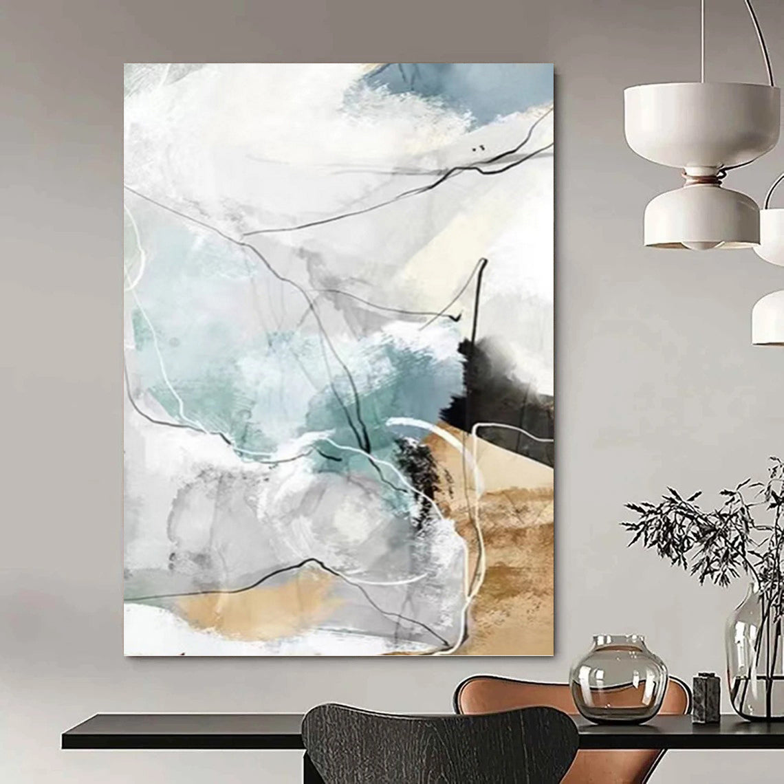 “Soft Color Geometric Abstract” - Minimalist Abstract Painting On Canvas PT1337