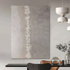“Gray - White Textured Abstract” - Subtle Abstract Painting On Canvas PS0113