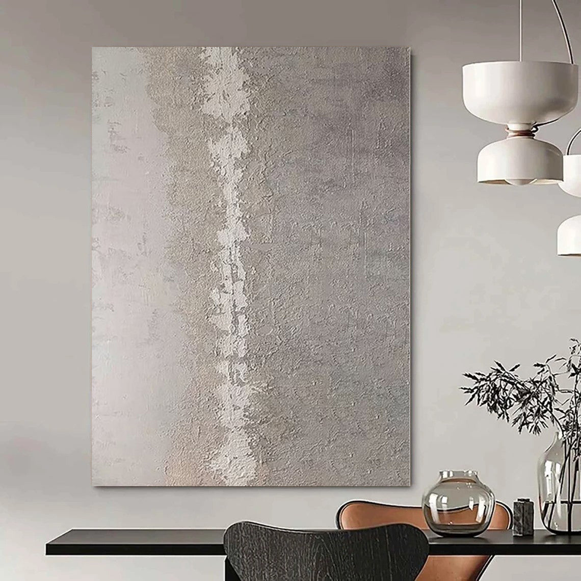 “Gray - White Textured Abstract” - Subtle Abstract Painting On Canvas PS0113