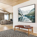 “Snowy Mountain & Lake Reflection” - Nature Landscape Painting On Canvas PT221