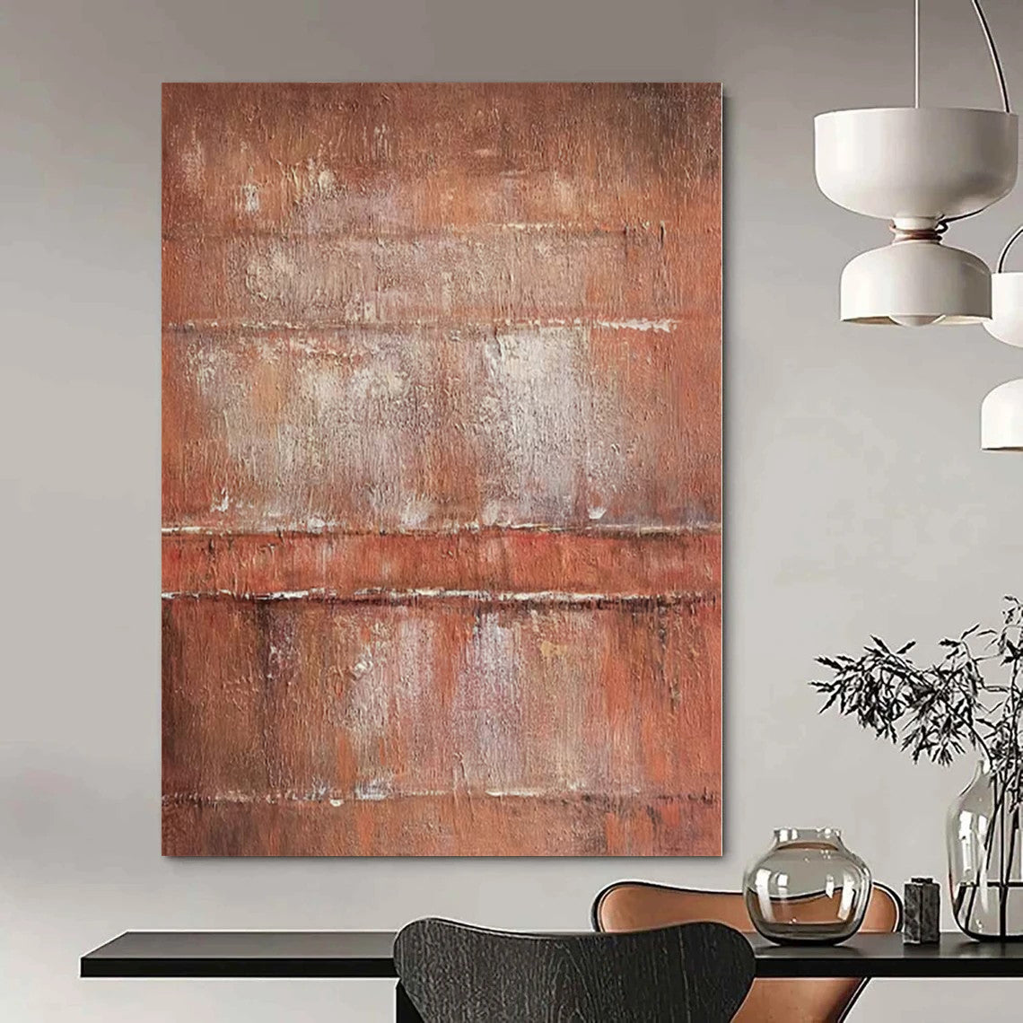 “Rust - Toned Abstract Layers” - Textured Abstract Painting On Canvas PS0214
