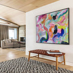 “Rainbow Waves of Joy” Abstract Painting On Canvas DKS292