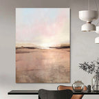 “Neutral Geometric Layers” - Soft - Toned Shapes & Subtle Marks Painting On Canvas DS156