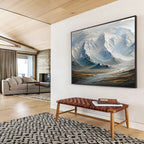 “Snowy Mountain Range” - Hyper - Realistic Landscape Painting On Canvas DKS470