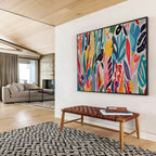 “Colorful Floral Patterns” - Vivid Blooms “Botanical Carnival” Painting On Canvas PT1649