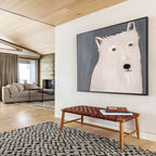 “White Wolf Portrait” - Minimalist Animal Painting On Canvas DKS422