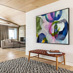 “Colorful Overlapping Rings” - Abstract Geometric Painting On Canvas DKS473