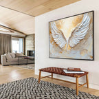“Sculpted White Wings” - 3D Abstract Painting On Canvas DKS455
