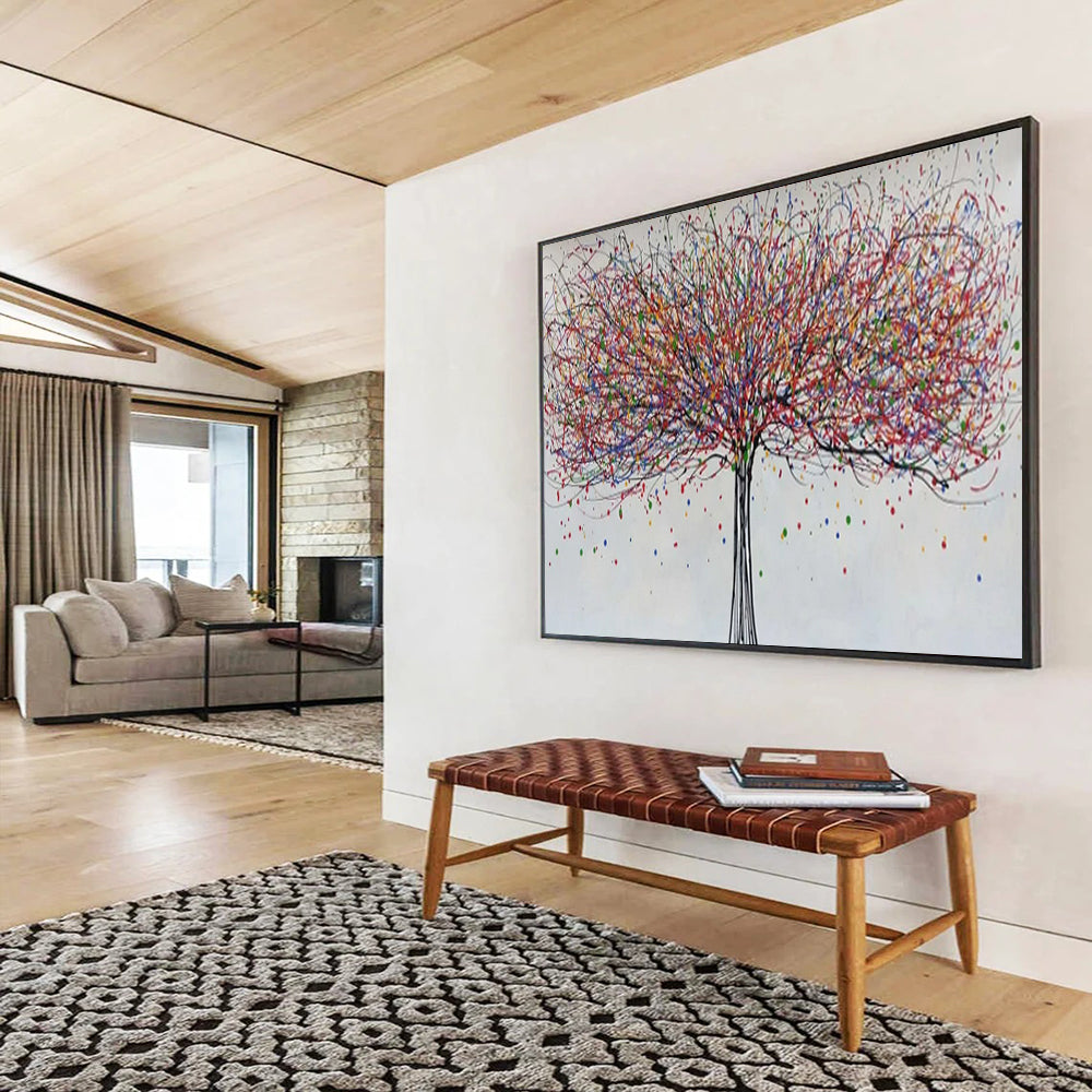 “Colorful Drizzle Tree” - Abstract Nature - Painting On Canvas PT1727