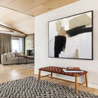 Earthy Tones and Bold Blacks - Modern Abstract Painting On Canvas DKS313