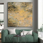 “Golden Hues Abstract” - Nature - Inspired Abstract Painting On Canvas PS0075