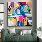 “Vibrant Abstract Mosaic” - Contemporary Abstract Painting On Canvas PS0077