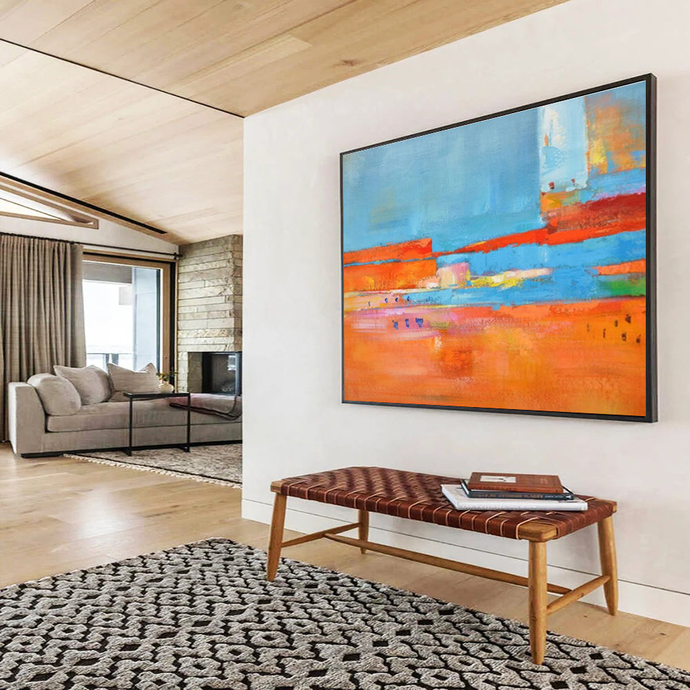 “Colorful Striped Abstract” - Energetic Abstract Painting On Canvas DKS408