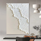 “White Textured Minimalist” - Serene Abstract Painting On Canvas PS0170
