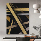 “Gold - Silver Abstract Cross” - Luxe Abstract Painting On Canvas PT1094