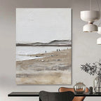 “Minimalist Beach Scene” - Landscape, Textured - Styled Painting On Canvas PT1674