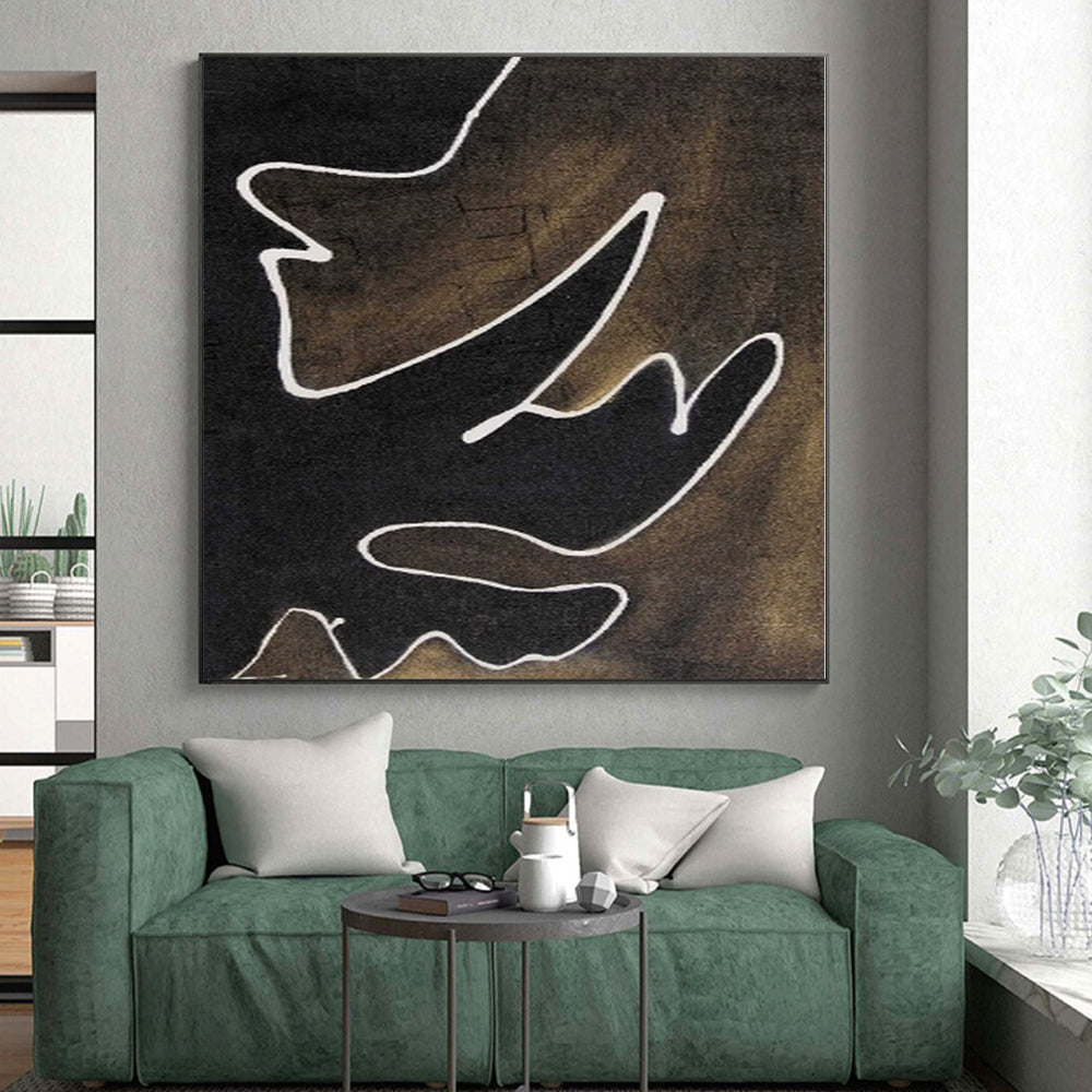 “Black - White Abstract” - Avant - Garde Abstract Painting On Canvas PS0070