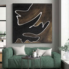 “Black - White Abstract” - Avant - Garde Abstract Painting On Canvas PS0070