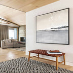 “Monochrome Coastal Horizon” Landscape Painting On Canvas DKS245