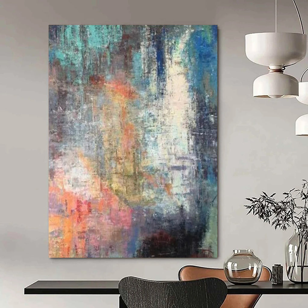 “Colorful Abstract Mosaic” - Abstract Impressionist Painting On Canvas PT2327