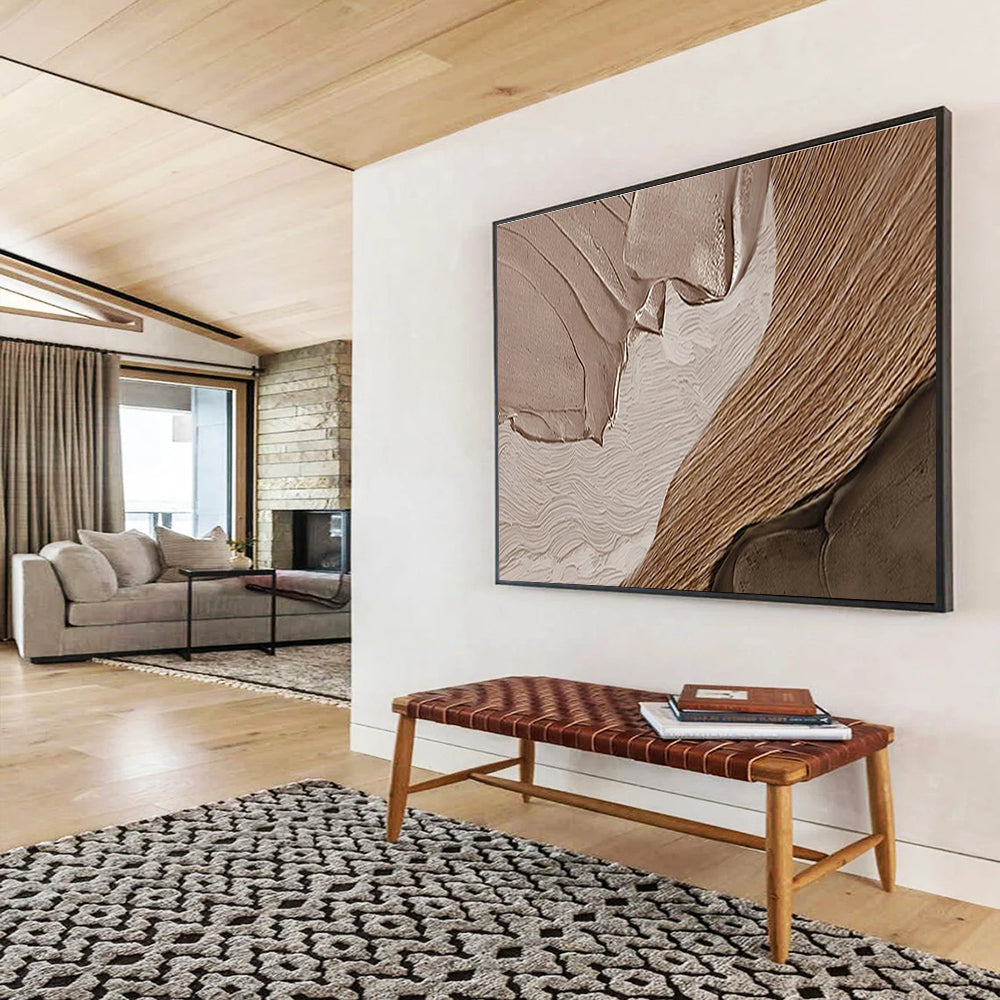 “Textured Earth Tones” - Abstract Landscape Painting On Canvas DKS467