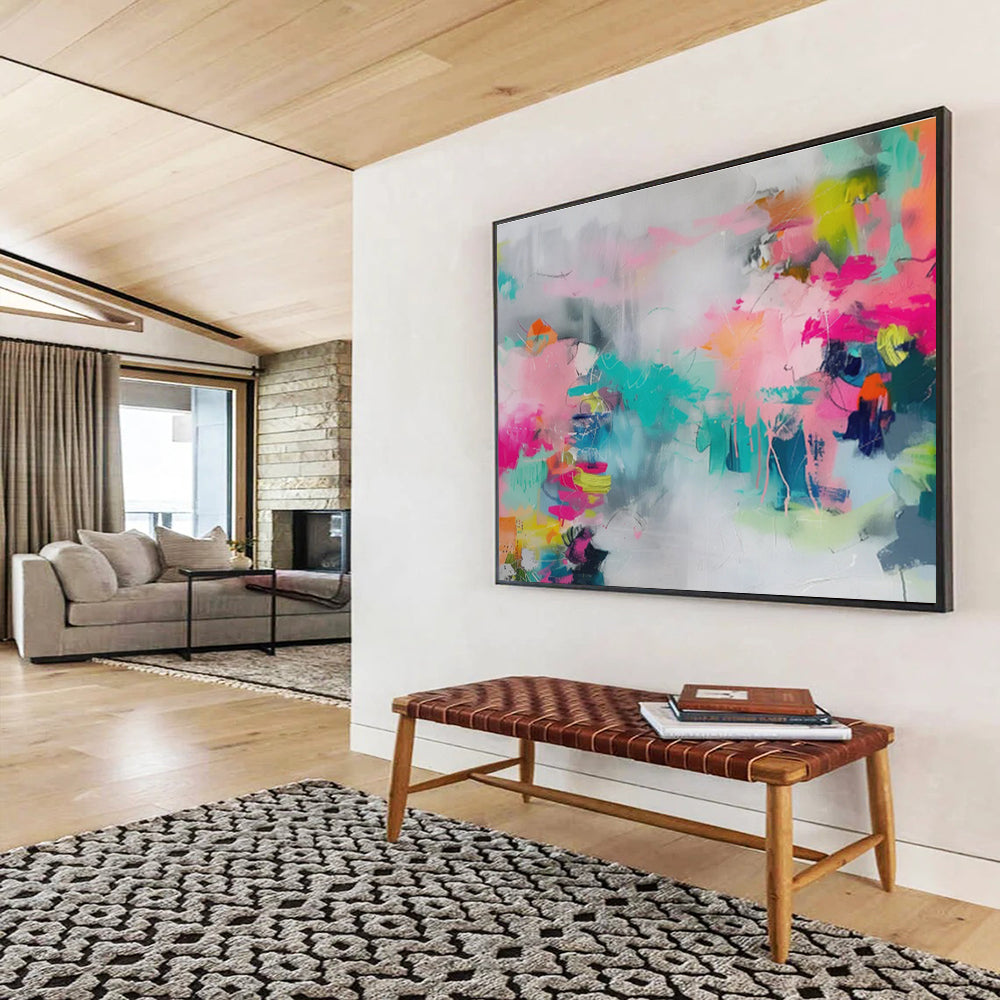 “Soft Color Splash” - Subtle Abstract Painting On Canvas DKS475