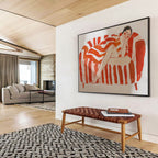 Figurative Abstract on Striped Sofa Painting On Canvas DKS087