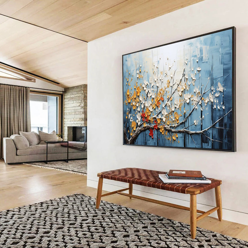 “Textured Blossom Tree Abstract” - 3D - Like Abstract Painting On Canvas PT160