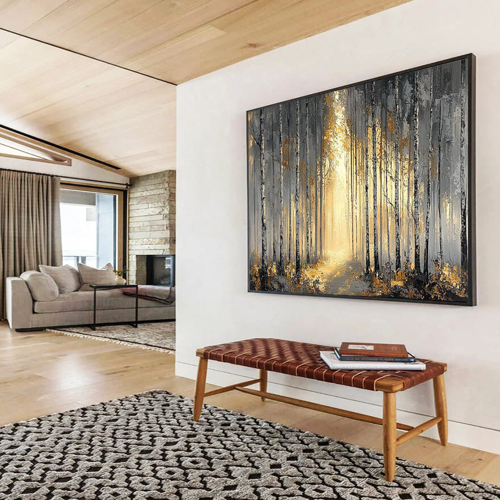 “Misty Forest Path Abstract” - Ethereal Landscape Painting On Canvas PT159