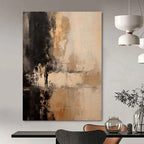 Muted Tones Abstract Landscape - Softly Blended Earthy Shades Painting On Canvas PS1217