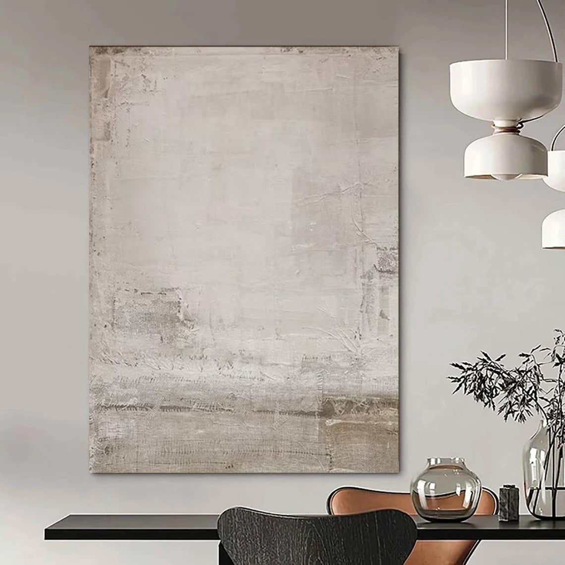 Light Gray Textured, "Faded Dreams" – Textured Abstract Painting On Canvas PS0971