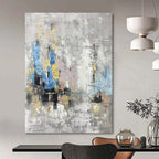 “Gray - Toned Abstract Cityscape” - Urban Forms in Muted Hues Painting On Canvas DS248