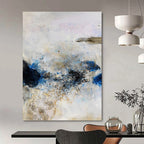 “Blue and White Abstract Splash” - Abstract, Cool - Colored Painting On Canvas PT1521