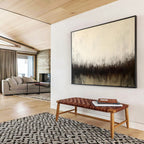 “Black - White Abstract Horizon” - Abstract Minimalist - Painting On Canvas PT1724