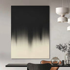 “Black - White Gradient” - Subtle Abstract Painting On Canvas PS0156