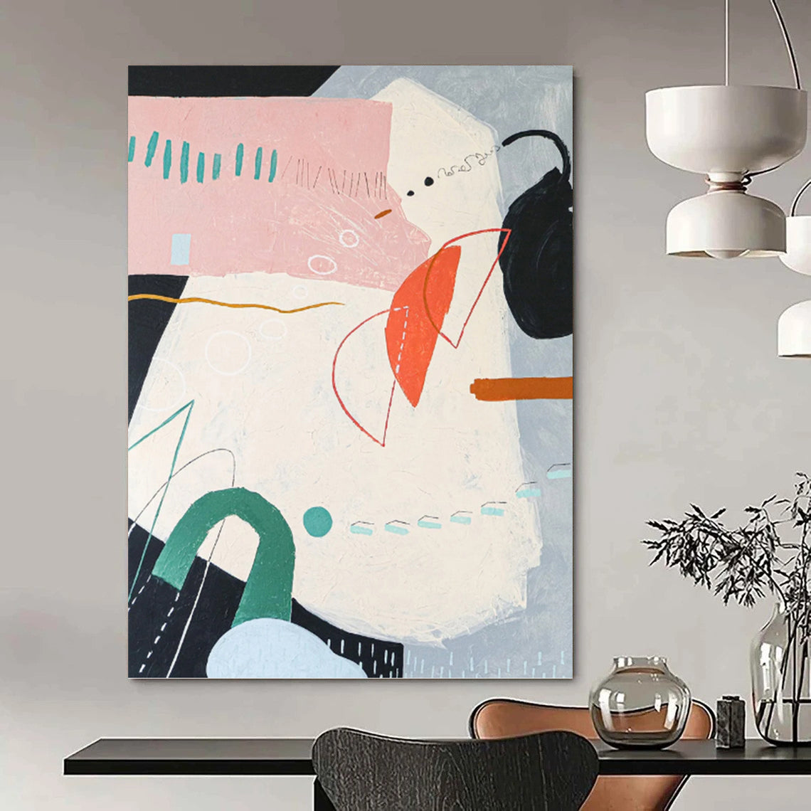 “Pastel - Colored Abstract Mix” - Playful Abstract Painting On Canvas PT1102