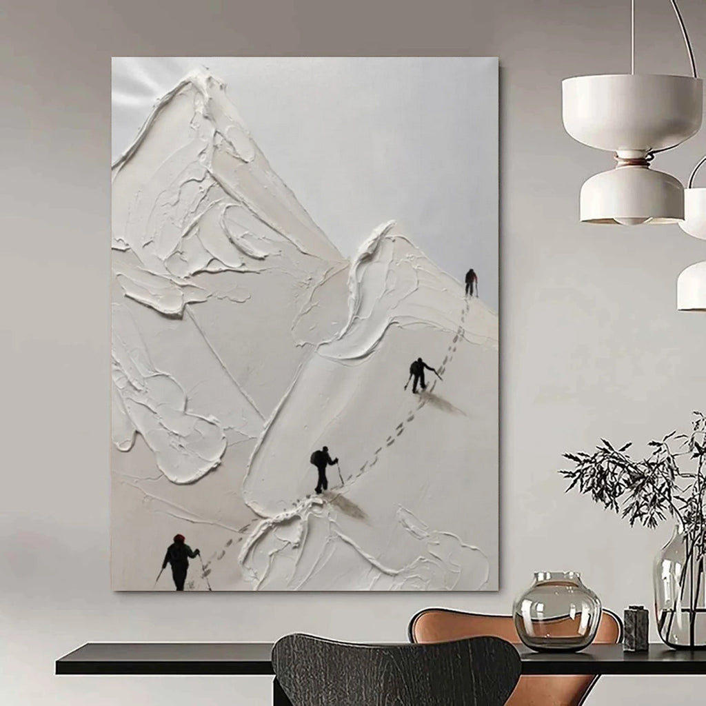 “Textured Mountain Climbers” - Inspirational Figurative Painting On Canvas DS317