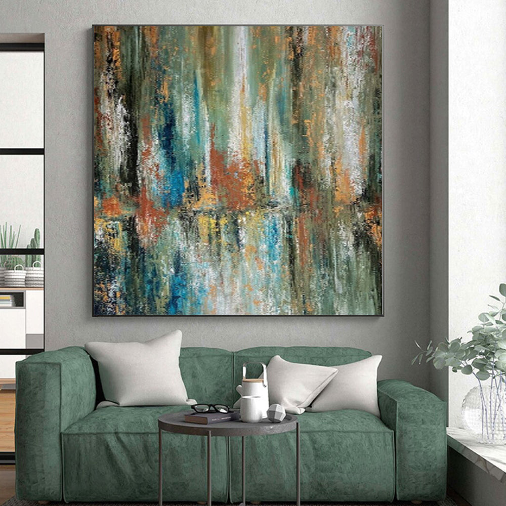 “Colorful Forest Reflection Abstract” - Nature - Inspired Abstract Painting On Canvas PS0034