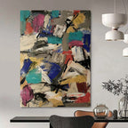 “Colorful Abstract Chaos” - Abstract Expressionist Painting On Canvas PT1039