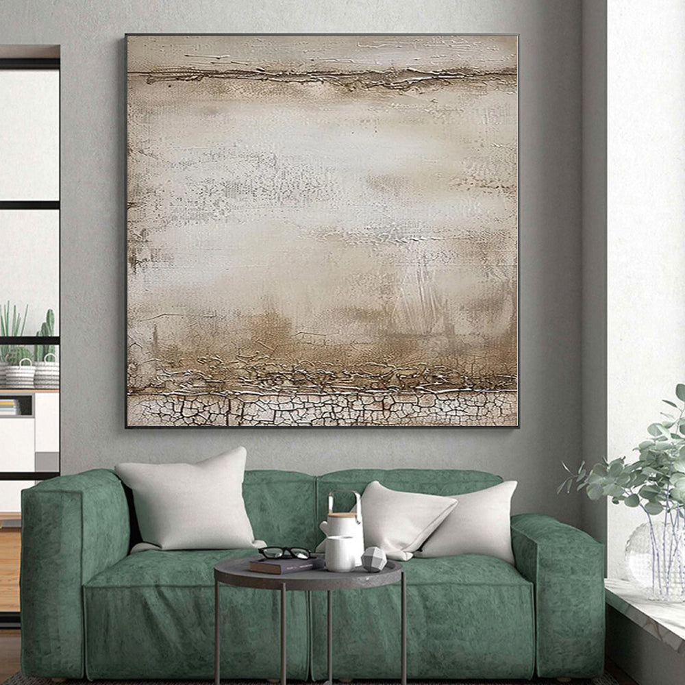 “Vintage Textured Abstract” - Rustic Abstract Painting On Canvas PS0083