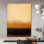 Beige, Orange, Blue with Horizontal Gradients "Desert Dusk" Abstract Painting On Canvas PS1190