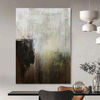 Gray, Brown, Black and White with Muted Transitions "Earthy Evolution" Abstract Painting On Canvas PS1151