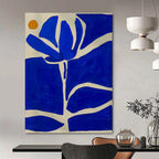 Blue and White Floral, "Blue Blossom" – Abstract Floral Painting On Canvas PS0949