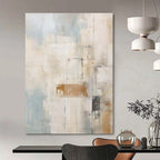 Muted Grays, Oranges, and Creams with Subtle Layers "Ethereal Hush" Abstract Textured Painting On Canvas PS1058