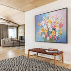 “3D Pastel Flower Bouquet” - Sculptural Floral Painting On Canvas PT210