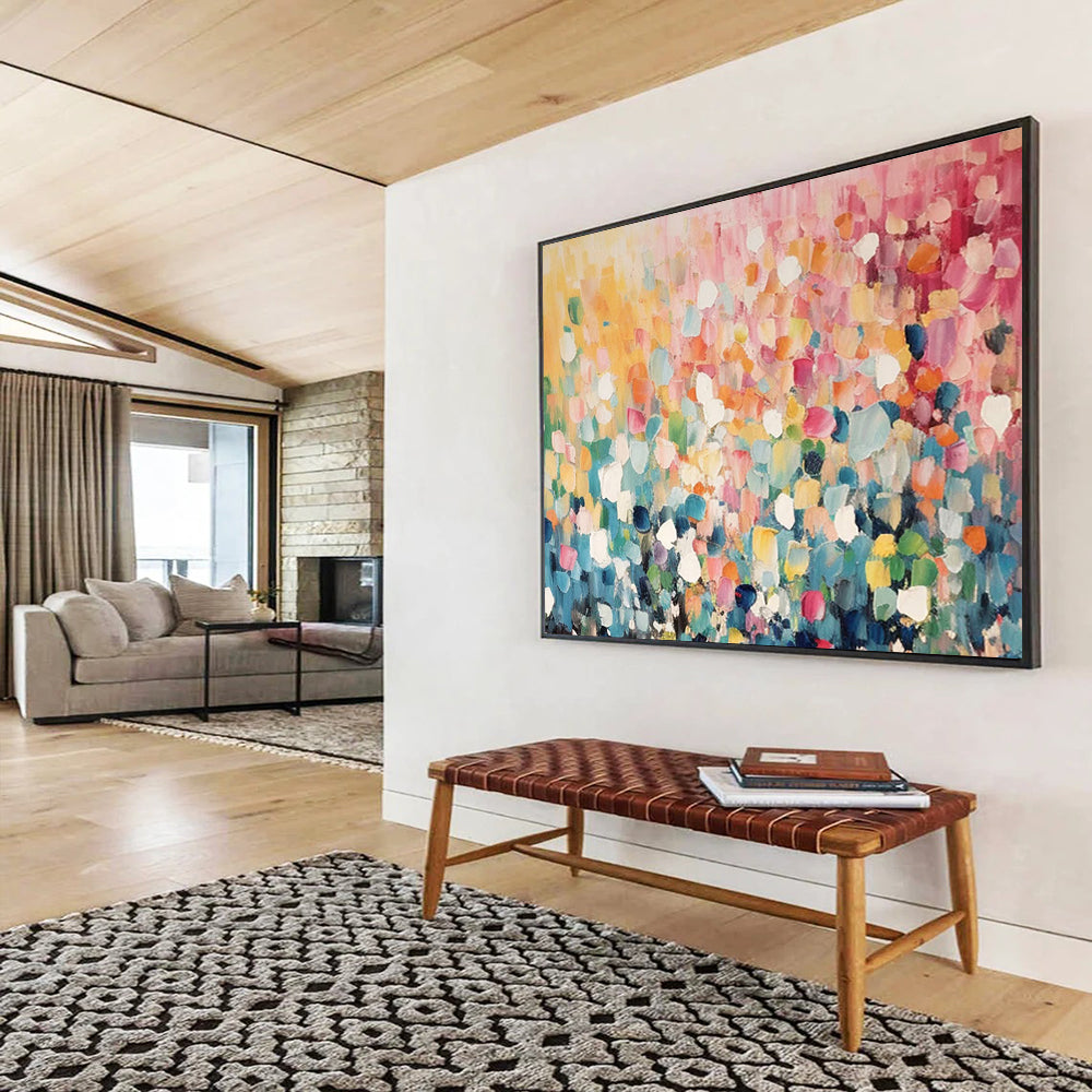 “Colorful Dot - Pattern Abstract” - Vibrant Abstract Painting On Canvas PT161