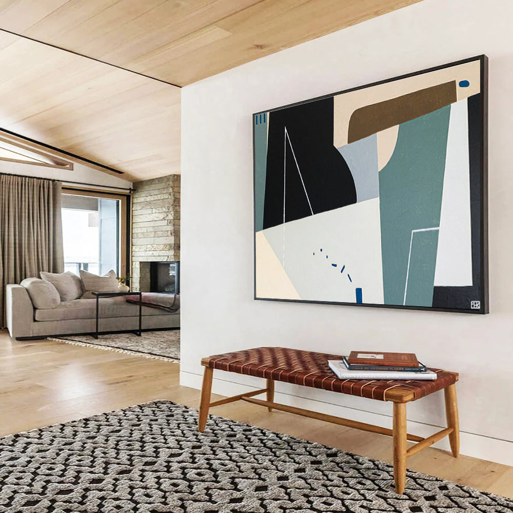 “Minimalist Geometric Abstract” - Abstract Painting On Canvas DKS553