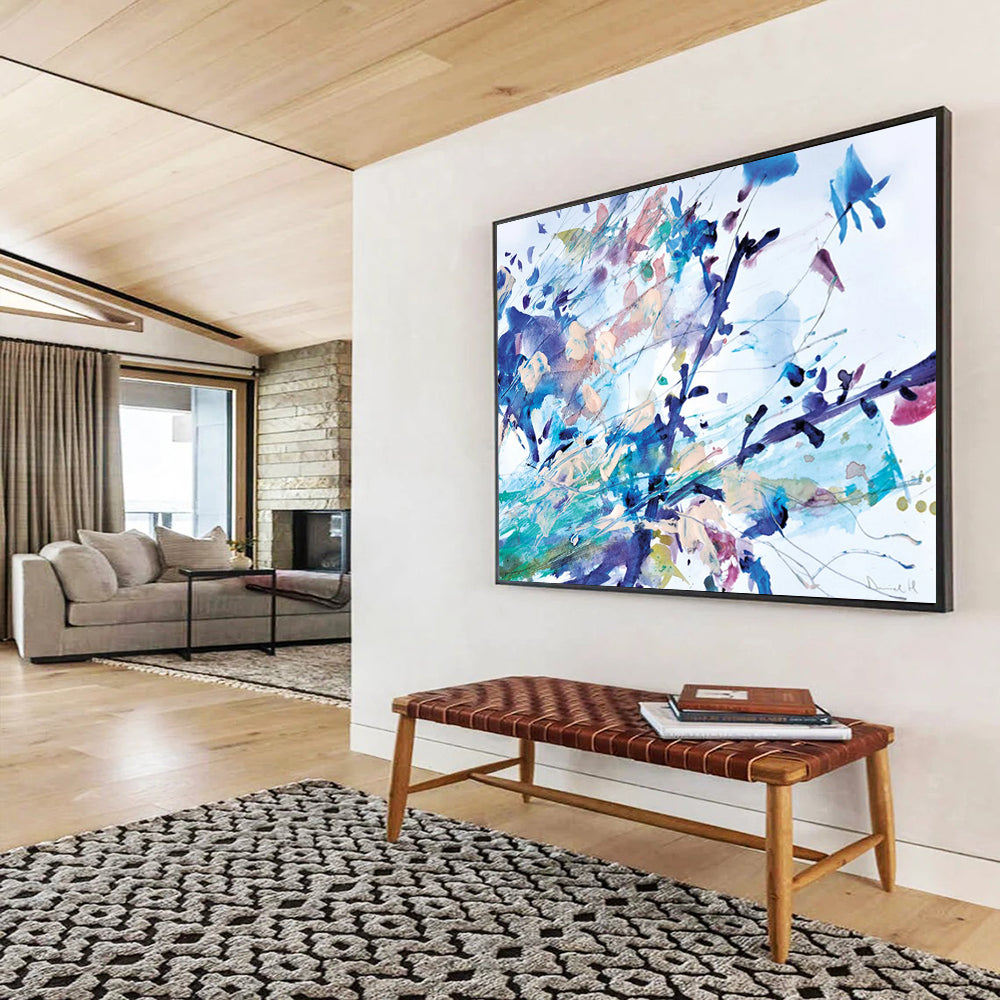 “Colorful Floral Abstract Splash” - Vivid Abstract Painting On Canvas PT147